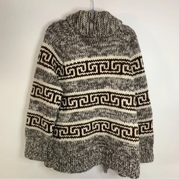 Cowichan Handmade Wool Sweater Jacket XL - Picture 2 of 6